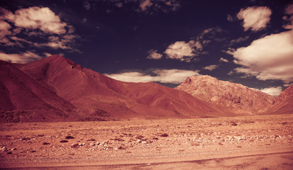 Fototapeta na wymiar View of Andes mountains, Valle Hermoso