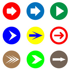 Arrow vector icons set. Forward arrows. Design for website, flyers, billboards.