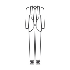 monochrome silhouette of male formal suit clothes vector illustration