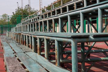 Naklejka premium A row of chairs in stadium