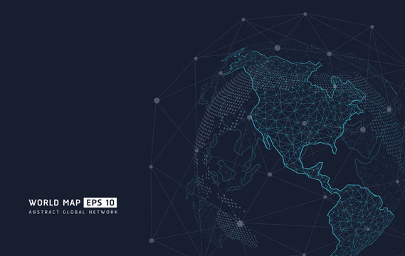 World map point, line, representing the global, Global network connection,international meaning.abstract vector planet,meaning globalization.