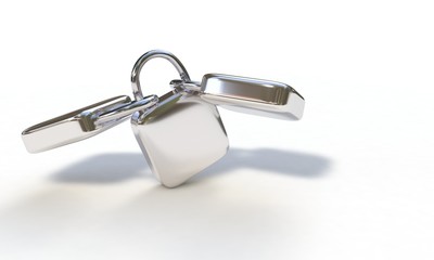 Locks on the white, 3d render