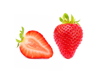  Fresh sweet strawberries isolated on a white background