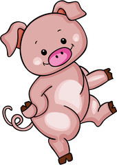 Cute pink pig
