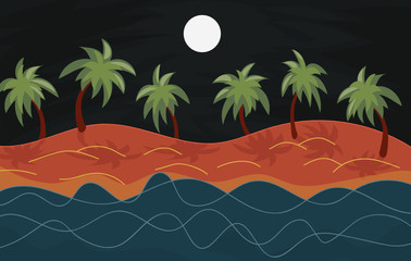 tropical beach night