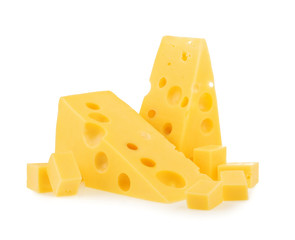 piece of cheese isolated