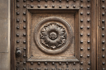 Detail of large Italian door
