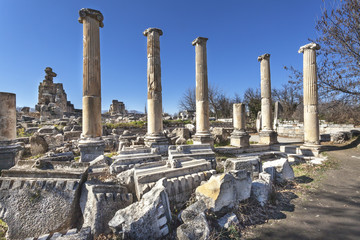 Fototapeta premium Roman ruins in Aphrodisias, Geyre, Caria, Turkey