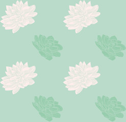 Vector Colorful Seamless Pattern with Drawn Flowers.