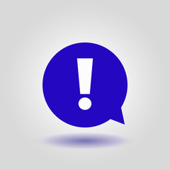 Exclamation mark. Hazard warning symbol. Flat design style. Vector.