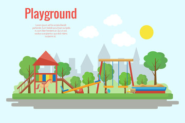 Children's playground vector illustration. - 152710404