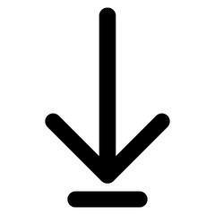 Down arrow or load symbol the black color icon.