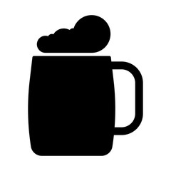 Obraz premium Glass of beer black icon.