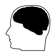 Head with the brain black icon.