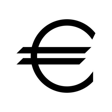 Euro symbol the black color icon.