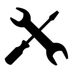 Screwdriver and wrench the black color icon.
