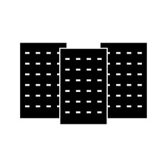 Three building the black color icon.