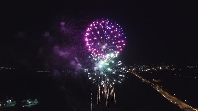 Fireworks Aerial view