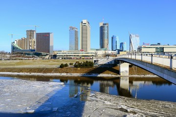 Vilnius city new center skyscrapers view