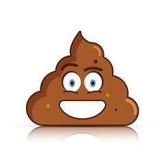 Shit emoji. Poo emoticon. Poop face. Vector