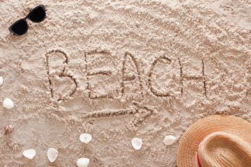 Fototapeta na wymiar Beach in a sandy tropical beach
