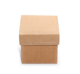 Cardboard box with cover isolated on white background