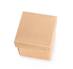 Cardboard box with cover isolated on white background