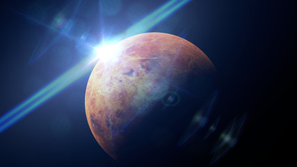 Obraz na płótnie Canvas planet Venus in front of the bright Sun