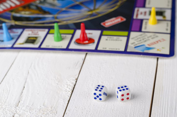 Board game with dice