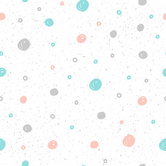 Doodle circle seamless pattern background.