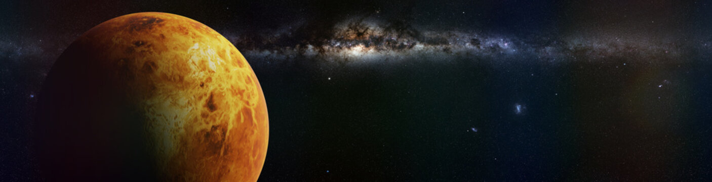 Fototapeta planet Venus in front of the Milky Way galaxy