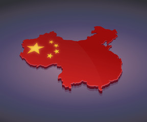 Map of People's Republic of China 3D (dark background)