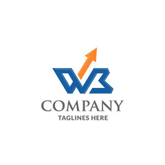 WB letter logo design vector illustration template, W letter logo vector, letter W and B logo vector, creative Letter WB letter logo