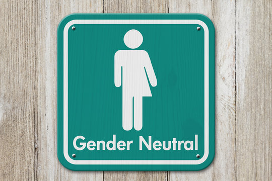 Transgender sign with text Gender Neutral
