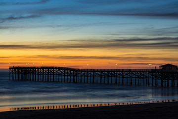 Sunset at PB Pier Sky Gold to Blue
