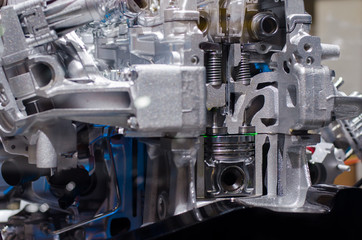 Engine piston cross section, A fragment of the engine,