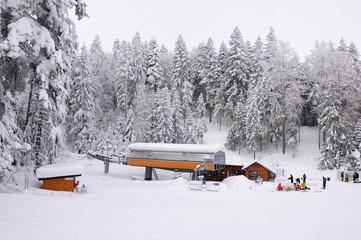 ski-lift in Borovec ski resort,Bulgaria