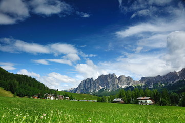 Fototapeta na wymiar Cortina D Ampezzo resort, South Tyrol ,Italy, Europe