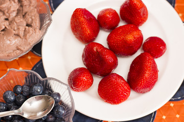 Strawberries and blueberries