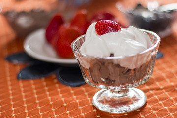 Strawberry with whipped cream