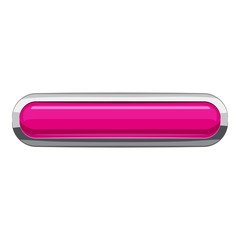 Pink rectangular button icon, cartoon style