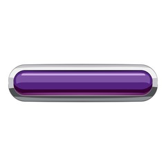 Violet rectangular button icon, cartoon style