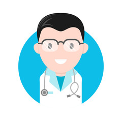 vector flat cartoon illustration icon design. Medicine doctor character isolated on white background