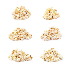 Fototapeta na wymiar Pile of popcorn flakes isolated