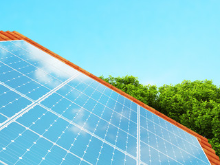 Pannelli solari sul tetto, energia fotovoltaica