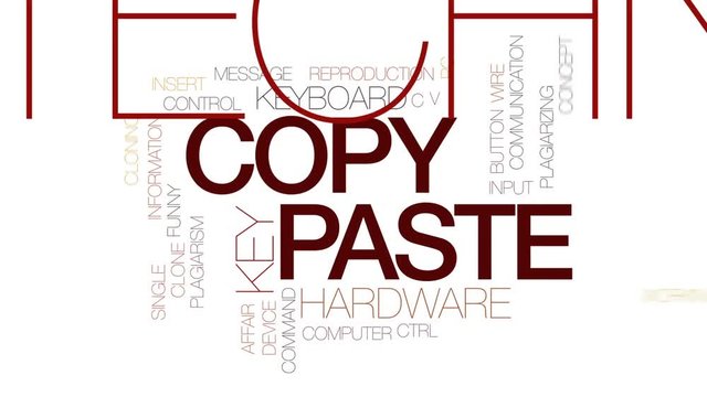 Copy paste animated word cloud, text design animation. Kinetic typography.