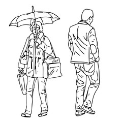 line illustration of abstract people on a white background 4