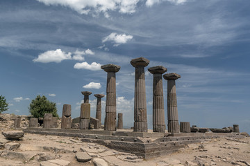 the ancient ruins of Athena Temple at Assos, Canakkale