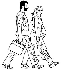 line illustration of abstract people on a white background 2