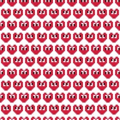 Pixel Heart Seamless Pattern